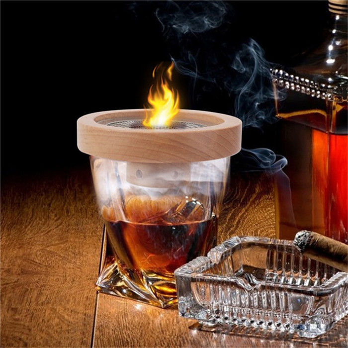 Fumoir à Cocktails électrique - Set Avec 6 Saveurs De Copeaux De Bois - Pour Aromatiser Boissons Et Desserts Maison - 12